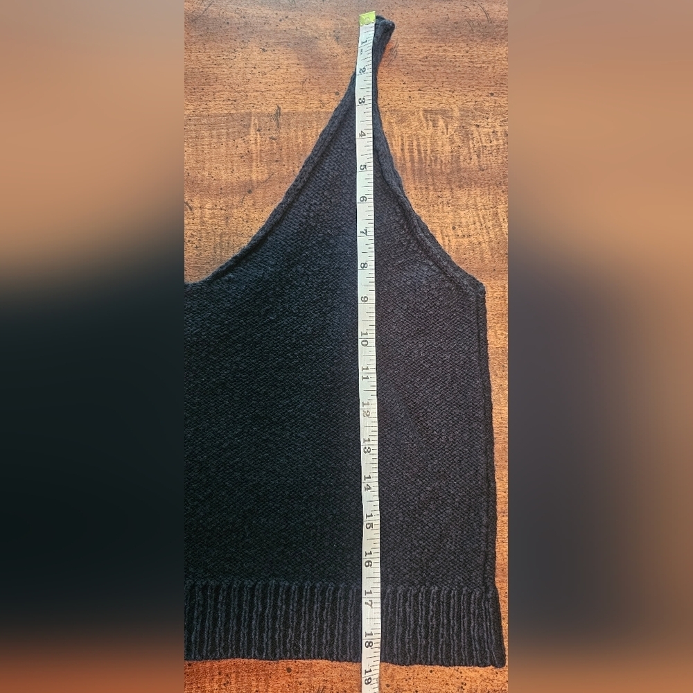 Zara Knit Black Boho Hippie Cropped Sweater Tank Top Size Medium - Picture 9 of 10